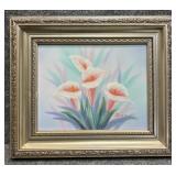 Original Oil Painting on Canvas Signed Rose