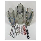 Stone & Beaded Costume Jewelry Necklaces / 13 pc