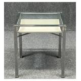 Metal Side Table w/ Glass Top