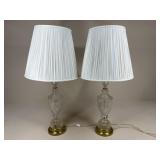 Pair Of Crystal Lamps w/ Shades