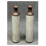 Pair of Tall Metal Vases
