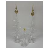 Hand Blown Glass Christmas Trees|3 pc