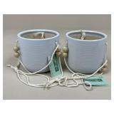 Pair Of Hanging Ceramic Planters