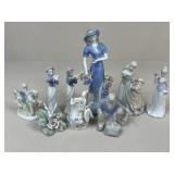 Porcelain Figures / 9 pc