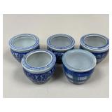 Blue & White Mini Planters / 5 pc
