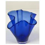 Cobalt Blue Handkerchief Style Vase