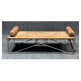 CB2 $2200 La Strizza Leather Bench w/Bolsters