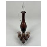 Decanter w/ Cordial Glasses