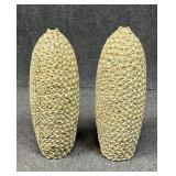 Pair of Vases w / Shell Embellishment