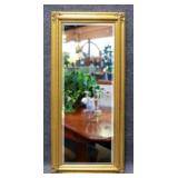 Tall Beveled Mirror with Gold Tone Frame