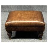 Distressed Leather Ottoman / Footstool