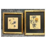 2/PC Asian Pen&Ink/Watercolor Originals
