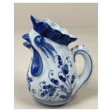 Blue & White Rooster Pitcher