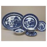 Johnson Bros "Willow" Blue & White China / 20 pc