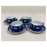 Wedgwood Jasperware Cups & Saucers - 4 sets