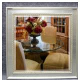 Silver Tone Framed Beveled Mirror