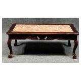Marble Top Coffee Table w/ Ball & Claw Feet