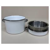 Enamelware Mussel Pot|3 pc