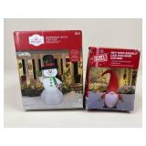 Inflatable Holiday Gnome & Snowman