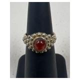 Sz 5 Sterling Silver Ring w/ Stone