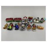 Glass Ornaments / 13 pc