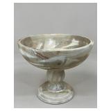 Kirklands White Washed Wooden Bowl Pedestal