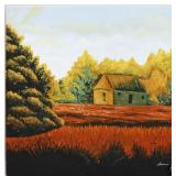 Farmhouse Landscape Painting on Canvas