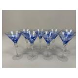 Handpainted Martini Glasses / 8 pc
