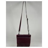 Silver Rose Leather Crossbody Purse