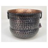 Hammered Copper-Finished Metal Planter