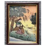 Ragini Gujari Scene Reverse Painted Glass