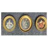 3/PC Miniature Framed Vintage Portrait Prints