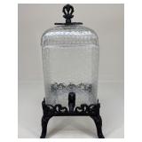 Glass Beverage Dispenser W/ Metal Stand
