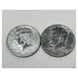 1966 Kennedy Half Dollars / 2 Coins
