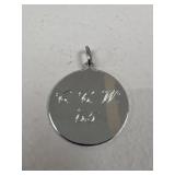 Sterling Silver Pendant w/ Engraving