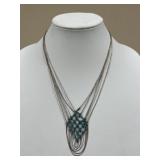 Sterling Silver & Beaded Necklace