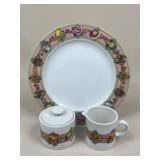 Sakura 'Garden Time' Serving Plate, Creamer, Sugar