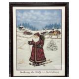 'Gathering the Holly' Santa Print by Gail Gallahan
