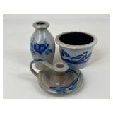 Rowe Pottery Works Candleholder, Crock & Vase