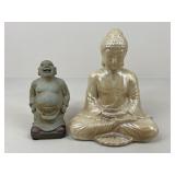 Ceramic & Stoneware Buddhas / 2 pc