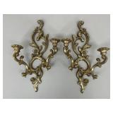 Pair Of Vintage Syroco Sconces