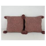 Pair Of Knitted Throw Pillows