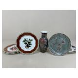 Ceramic Decorative Plates & Vase / 6 pc