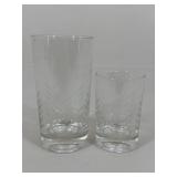 Cut Glass Highball & Juice Glasses|12 pc