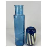Blue Glass Vases / 2 pc