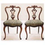 Pair of Rococo Style Chairs w/ Animal Print Seats