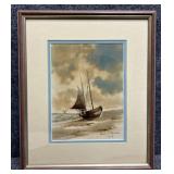 Original Watercolor Signed Lora S. Leather 1909