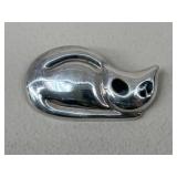 Sterling Silver Cat Brooch