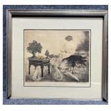 Louis Icart 'The Japanese Garden' Colored Etching