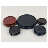 Wooden Pedestal Stands / 5 pc